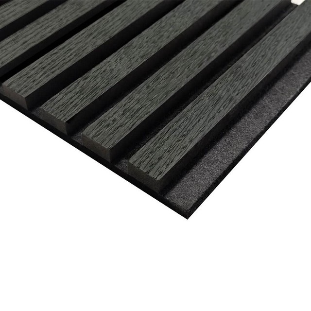 SilenceWall Lattenwand Zwart Eiken 2600x526x22mm